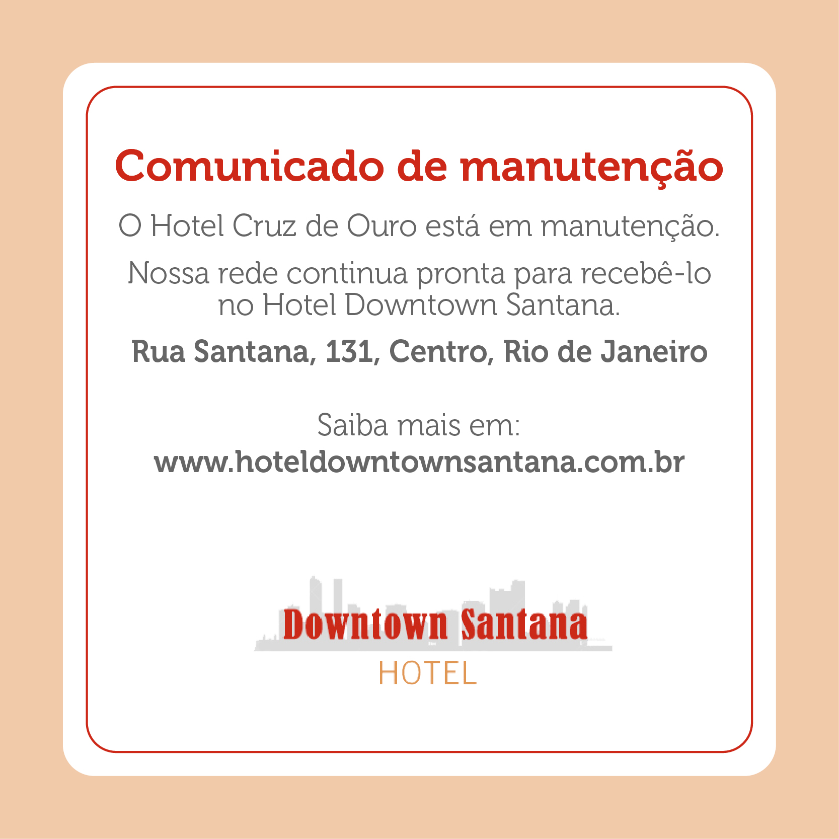 Comunicado de Manutenção